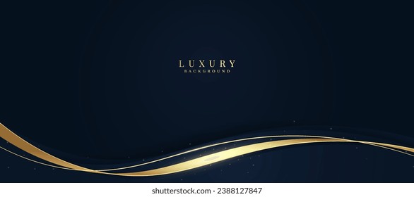 Luxurious dark blue background with sparkling gold and glitter. modern elegant abstract background