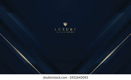 Luxurious dark blue background with sparkling gold and glitter. modern elegant abstract background	