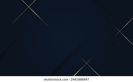 Lujoso fondo azul oscuro con oro brillante y brillo. moderno fondo abstracto elegante