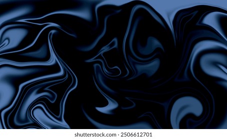 Luxurious Dark Blue Silk Satin Background. Abstract Texture of Liquid Acrylic.