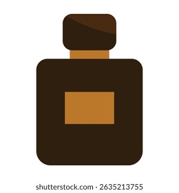 A luxurious dark brown perfume bottle.