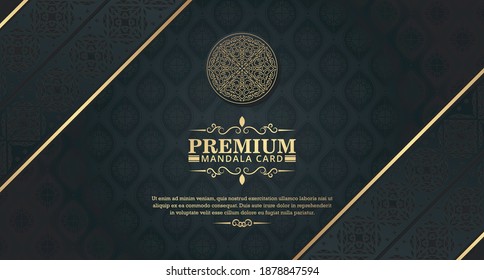 Luxurious dark mandala background with decorative frames