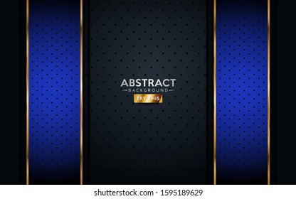Luxurious dark navy background with blue and golden lines