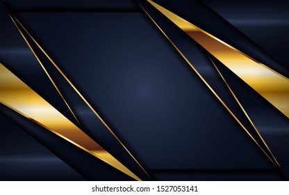 luxurious dark navy background with golden lines. elegant  modern background. eps vector