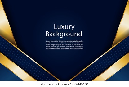luxurious dark navy background and golden glittering dots luxury. elegant modern background.