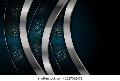 luxurious dark navy background with silver lines. elegant  modern background. eps vector