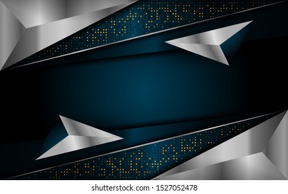 luxurious dark navy background with silver lines. elegant  modern background. eps vector