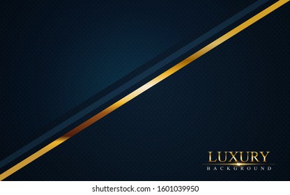 luxurious dark navy blue background with golden lines. Elegant modern background design