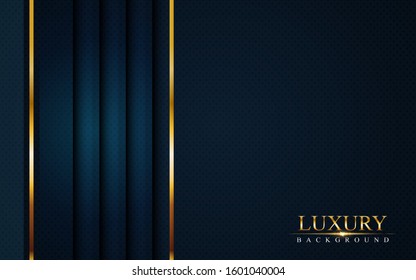 luxurious dark navy blue background with golden lines. Elegant modern background design