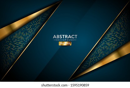 Luxurious dark navy green background with golden lines.