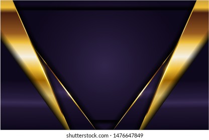 luxurious dark purple background with golden lines combination. elegant  modern background. eps vector
