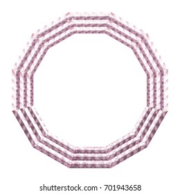 Luxurious decorative frame like a 12-sided pink diamond, frame