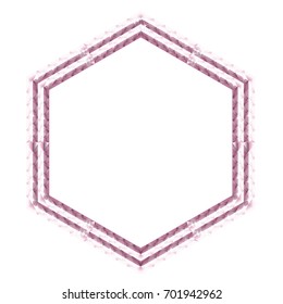Luxurious decorative frame like hexagonal pink diamond, frame