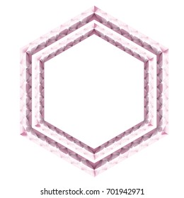 Luxurious decorative frame like hexagonal pink diamond, frame