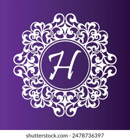 Luxurious decorative letter initials logo decorated with carvings