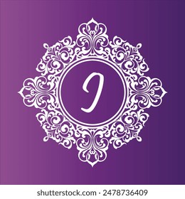 Luxurious decorative letter initials logo decorated with carvings