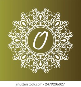 Luxurious decorative letter initials logo decorated with carvings