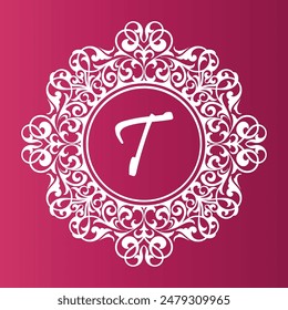 Luxurious decorative letter initials logo decorated with carvings