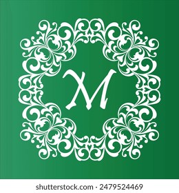 Luxurious decorative letter initials logo decorated with carvings