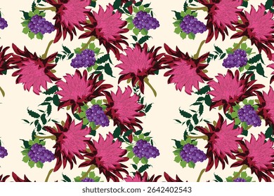 Luxurious, deep-toned florals with intricate details on black backgrounds, perfect for high-end fashion and statement home decor.