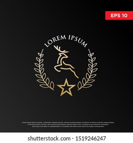 luxurious deer logo, modern template icon design