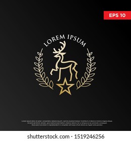 luxurious deer logo, modern template icon design