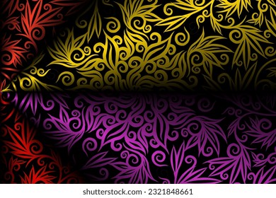 luxurious design colourful flowers line art pattern of indonesian culture traditional  batik ethnic dayak for background wallpaper textile or fashion