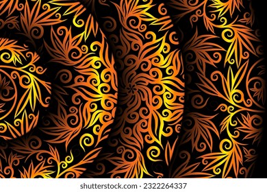 luxurious design colourful flowers line art pattern of indonesian culture traditional  batik ethnic dayak for background wallpaper textile or fashion