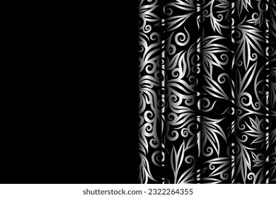 luxurious design colourful flowers line art pattern of indonesian culture traditional  batik ethnic dayak for background wallpaper textile or fashion