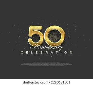 Luxurious design with shiny gold numerals, premium design for 50th anniversary celebrations. Premium vector background for greeting and celebration.
