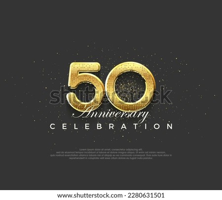 Luxurious design with shiny gold numerals, premium design for 50th anniversary celebrations. Premium vector background for greeting and celebration.
