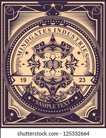 Luxurious and detailed  vintage label style  poster design. Highly detailed original vector artwork,  just add your own text to customize it for your own needs. Fully editable vector illustration.