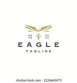 Luxurious eagle bird logo icon design template, gold, elegant flat vector