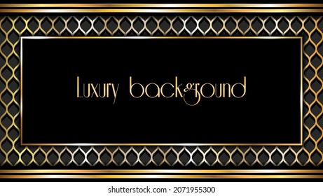 Luxurious and elegant abstract decoration design with overlap layers of black and gold. vector illustration