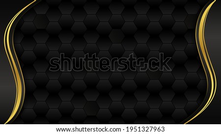 Luxurious elegant background with black gradient hexagons. Vector illustration