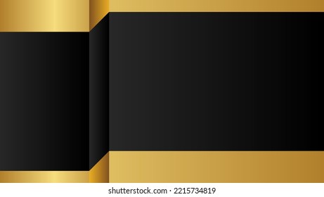 Diseño de fondo lujoso y elegante con colores dorados y negros. ilustración vectorial