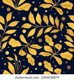Luxuriöses und elegantes Goldflorentmuster. Handgezeichnetes Muster ohne Blumen für Mode, Tapete, Umschlagpapier, Hintergrund, Stoffe, Textilien, Bekleidung und Kartendesign