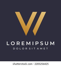 Lujoso y elegante monograma o elemento geométrico letra inicial logotipo W.Logotipos para , tarjetas de visita, empresas y negocios.