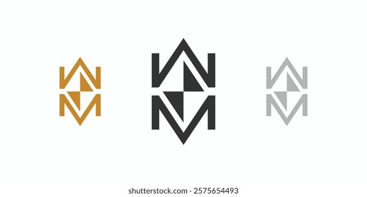 Luxurious and elegant MW initial letter gem logo design