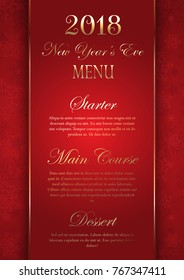 Luxurious Elegant New Year's Eve Menu Design