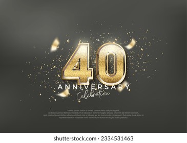 Luxurious and elegant number 40th. premium design for celebration. Premium vector for poster, banner, celebration greeting.