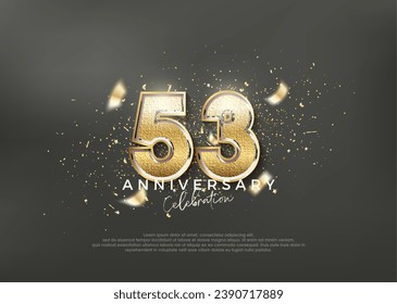 Luxurious and elegant number 53rd. premium design for celebration. Premium vector for poster, banner, celebration greeting.