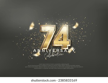 Luxurious and elegant number 74th. premium design for celebration. Premium vector for poster, banner, celebration greeting.