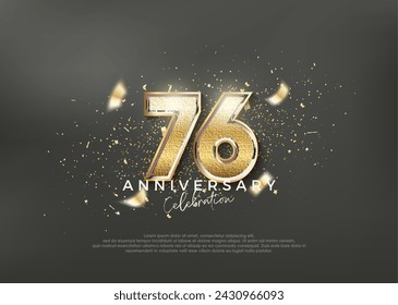 Luxurious and elegant number 76th. premium design for celebration. Premium vector for poster, banner, celebration greeting.