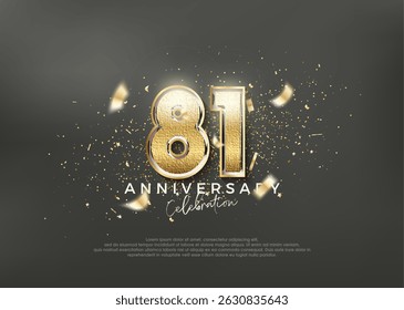 Luxurious and elegant number 81st. premium design for celebration. Premium vector for poster, banner, celebration greeting.