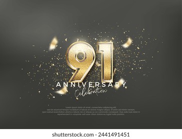 Luxurious and elegant number 91st. premium design for celebration. Premium vector for poster, banner, celebration greeting.