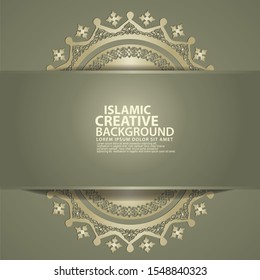Luxurious elegant overlap circle realistic Islamic ornamental colorful detail of mosaic for islamic greeting. Vector illustration