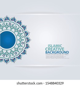 Luxurious elegant overlap circle realistic Islamic ornamental colorful detail of mosaic for islamic greeting. Vector illustration
