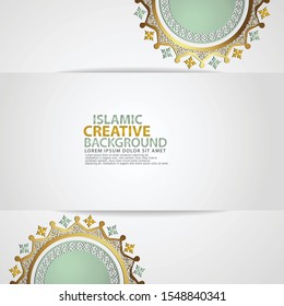 Luxurious elegant overlap circle realistic Islamic ornamental colorful detail of mosaic for islamic greeting. Vector illustration