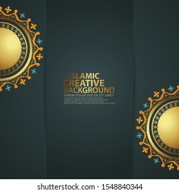 Luxurious elegant overlap circle realistic Islamic ornamental colorful detail of mosaic for islamic greeting. Vector illustration